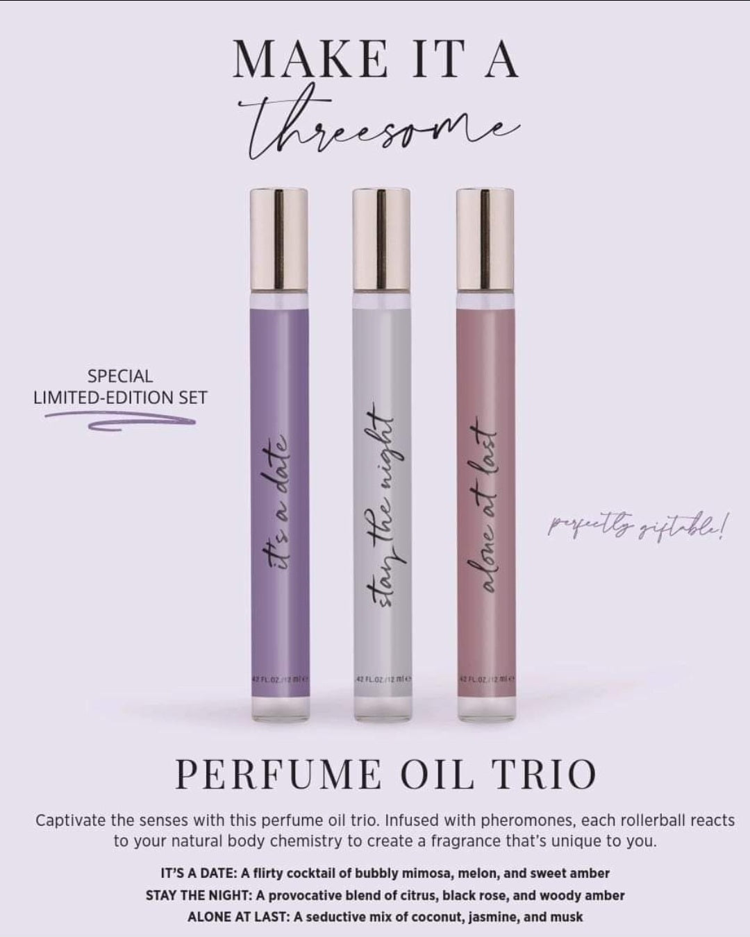 Perfume Oil Trio - Pheromone-infused Perfume Oils